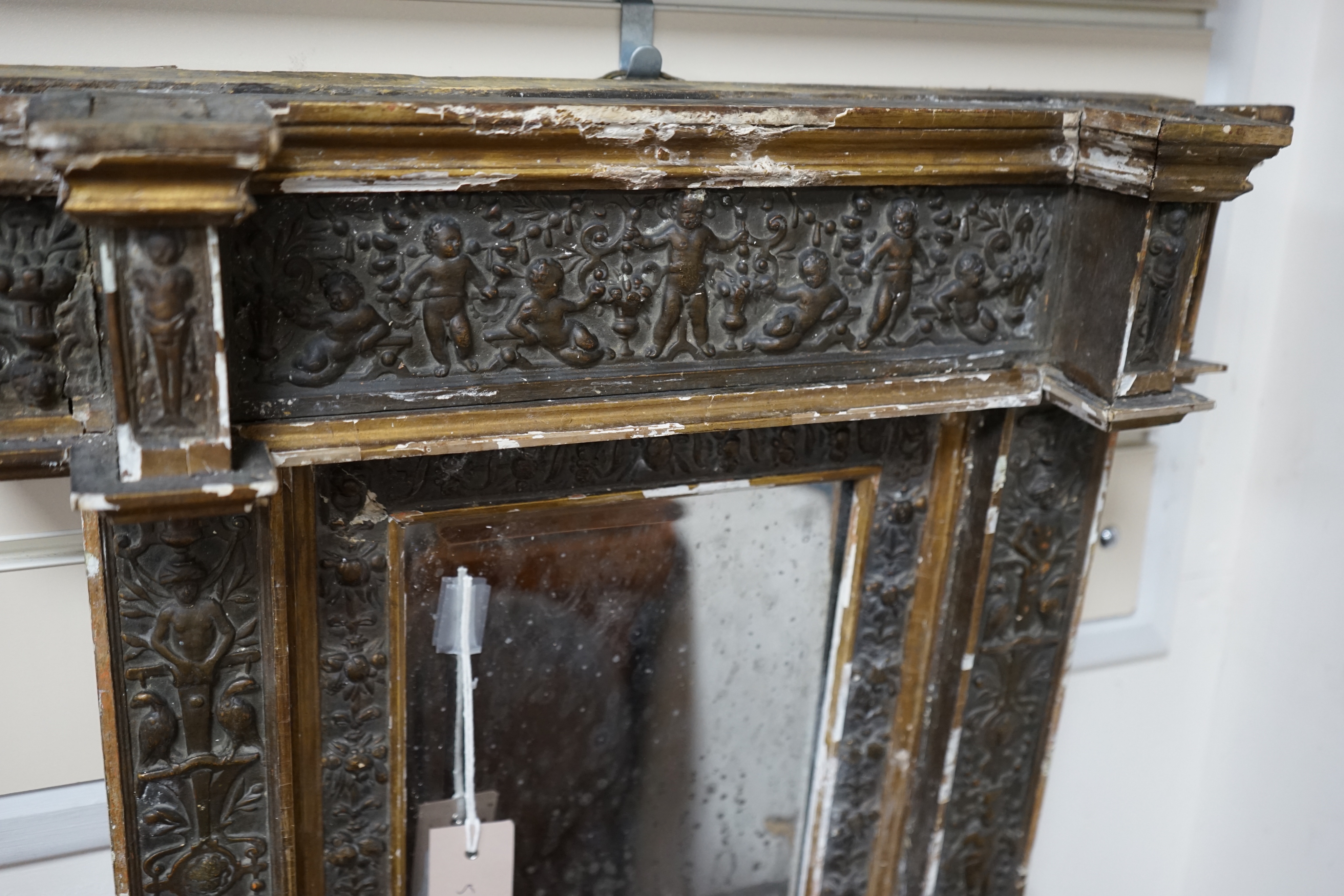 A 19th century Italian giltwood and gesso wall mirror, width 51cm height 57cm